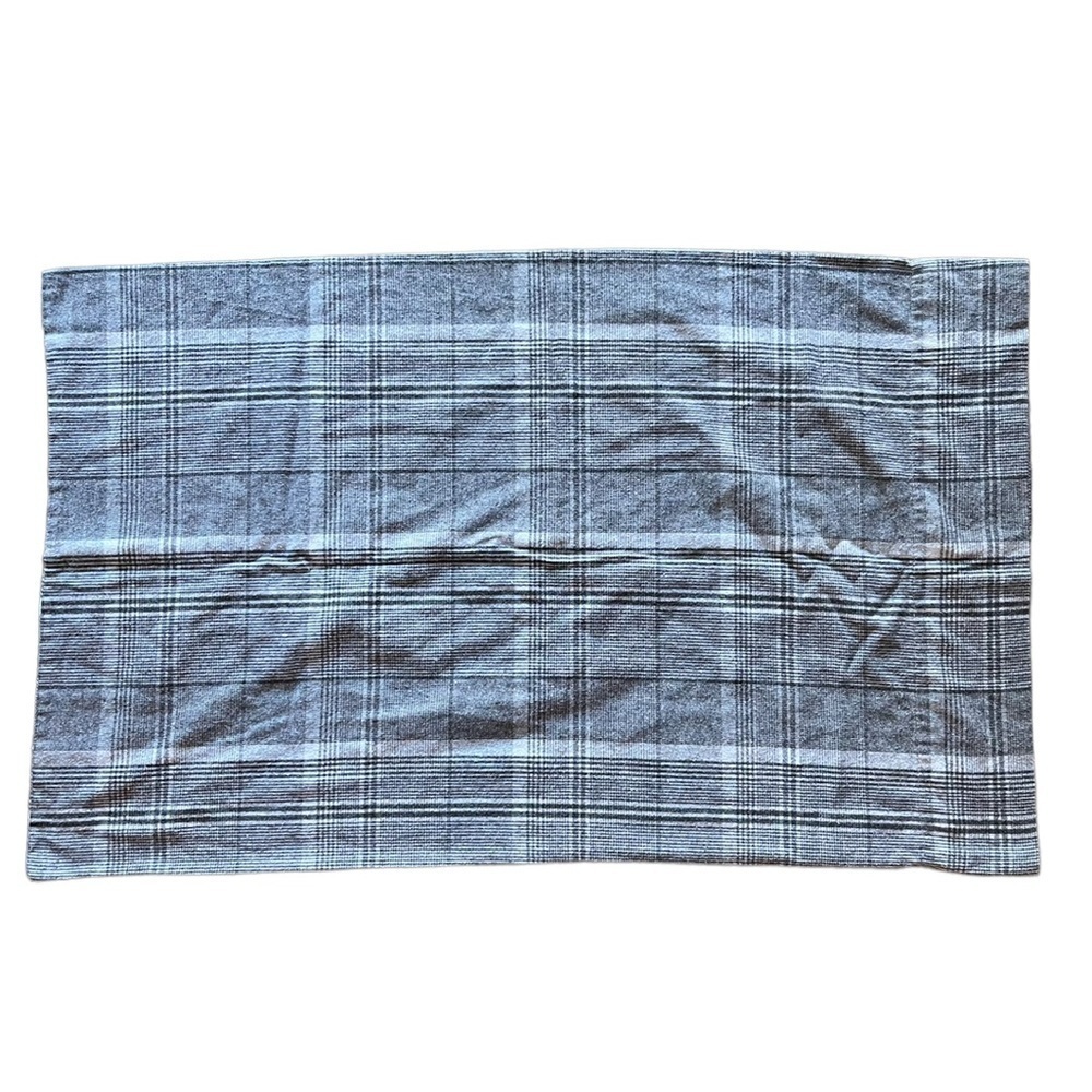 Peacock Alley Plaid Blue Black White Pillow Case Cotton Cloth Classic Fit